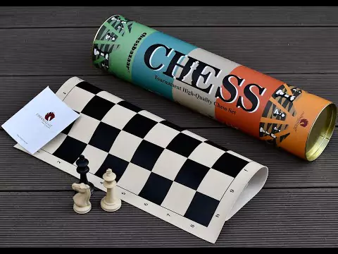 Roll Up Chess Mat Board Game, Black, One Size