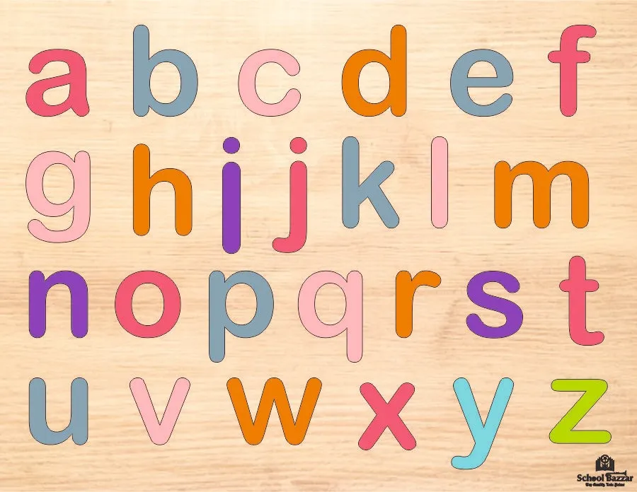 Alphabet Small Letter Wooden Puzzle MDF Board Size 8 inch × 11 inch