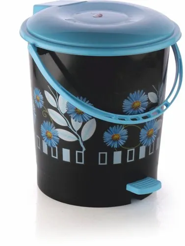 Black Printed Pedal bin Size 8